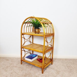 Estantería para libros de ratán premium para decoración del hogar y ahorro de espacio, estantería independiente con estantes de almacenamiento. - Product Image 4