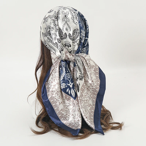 Satin Square Scarf Women Muslim Hijab Elegant 2026 Print Silk Neckerchief <b>Shawl</b> <b>Wraps</b> Headband Handle Hair Accessories Bandana - Product Image 3