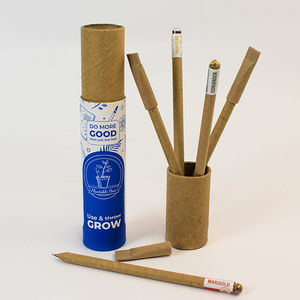Bolígrafos de Papel Plantable, Paquete de 5, Ecológicos, Biodegradables, Tinta Azul, Ancho de Escritura de 0.7 mm, Semillas Mixtas, Embalaje en Tubo de Papel Reciclado - Product Image 1