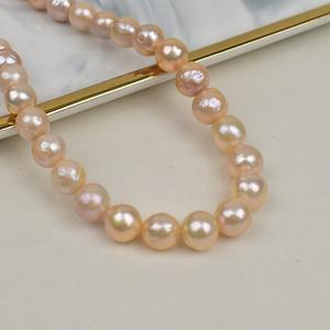 Perla Edison Púrpura Natural de Aguacate, Barroca, Casi Redonda, Suelta, Semiterminada, para Collar DIY, para Creaciones Personalizadas - Product Image 3