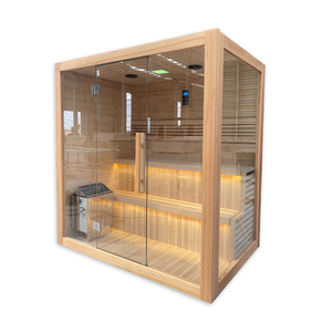 Sauna in Cedro Rosso Occidentale Personalizzabile per 4 Persone con Stufa Havia, Sauna in <span class=keywords><strong>Legno</strong></span> per Interni ODM - Product Image 1