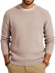 Sweat-shirt à manches longues en tissu gaufré pour homme, coupe décontractée, col rond en laine, avec logo personnalisé, idéal pour l'hiver – Fabricant (taille M) - Product Image 5