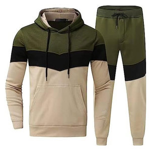 Survêtements en molleton de haute qualité pour hommes, vêtements de sport athlétiques, sweat à capuche zippé, pantalon de jogging, ensemble de sport deux pièces pour hommes - Product Image 1