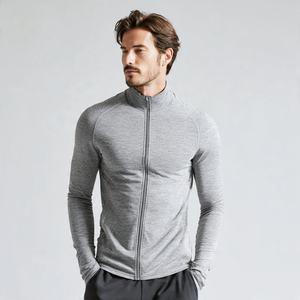 Active Wear <b>Workout</b> <b>Jackets</b> Top High Quality 100% Polyester <b>Jacket</b> Men Stand Collar Zipper Yoga Wear <b>Jackets</b> Men's - Product Image 2