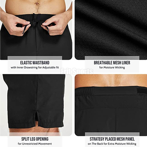 Pantalones Cortos Deportivos para Hombre de Primera Calidad, Sólidos, Casuales, de Cintura Media, Transpirables, de Secado Rápido, con Cierre de Cordón, para Uso en el Gimnasio, a Bajo Precio - Product Image 5