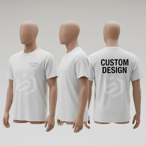 T-shirt à manches courtes pour homme, col rond, blanc, coupe classique, imprimé, jersey en coton, style décontracté, design personnalisé - Product Image 1