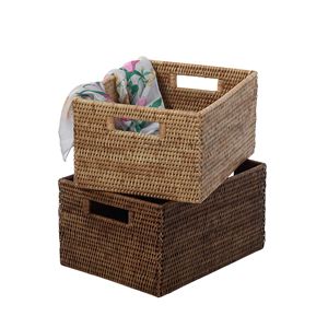 Natural <b>Rectangular</b> Rattan <b>Basket</b> for Home <b>Storage</b> Decorative Display and International Wholesale Buyers - Product Image 4