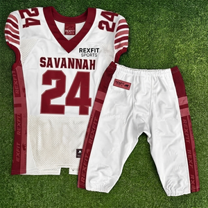 Nouvel ensemble d'uniformes de football américain personnalisés, maillot et pantalon de football en mesh respirant, fabricant de vêtements de sport d'équipe - Product Image 2