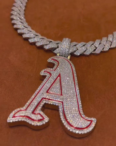 Colgante de Letra Personalizado de Moissanita, Estilo Hip Hop, con Incrustaciones de Plata 925, Dijes Personalizados con Iniciales, Collar con Letra Esmaltada - Product Image 1