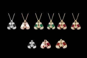 18K Gold Plated Boxing Gloves Shape Pendant Necklace with Freshwater Pearl Unisex Women's Gift - Product Image 2