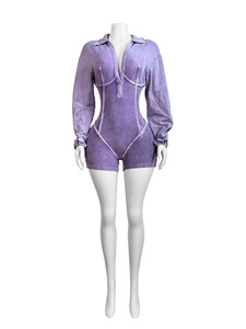 SBUN INTERNATIONAL Women's High Neck Full Sleeve Knitted <b>Bodysuit</b> Draped Cape Solid Color Seamless Fit Summer Style Breathable - Product Image 3