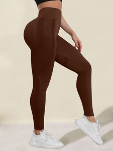 Elastic Compression Yoga Leggings High Waist Nylon/Cotton Quick Dry Breathable Tummy Control Seamless Scrunch <b>Back</b> <b>Women</b> Outdoor - Product Image 5