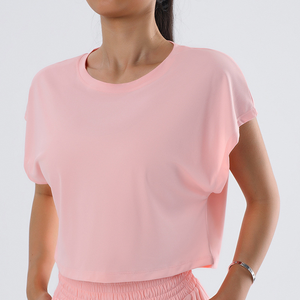 <b>Women</b> Short Sleeve O Neck <b>Compression</b> Quick Dry Crop <b>Top</b> Lightweight Running T Shirt - Product Image 4