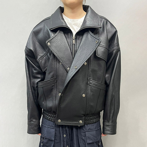 Chaqueta de Cuero para Hombre, a la Moda, de Alta Calidad, con Diseño a Cuadros/Color Sólido, Estilo Urbano, Resistente al Viento, Transpirable, de Manga Larga, Elegante y Práctica para el Invierno - Product Image 6