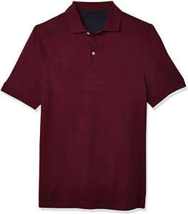 Elegant Style <b>Men's</b> Solid <b>Burgundy</b> Color Short Sleeves <b>Polo</b> <b>Shirts</b> Loose Fit <b>Men's</b> Breathable Quick Dry Fabric <b>Polo</b> <b>Shirts</b> - Product Image 2