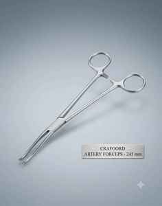 คีมหนีบหลอดเลือด Crafoord ขนาด 245 มม. ชุดเครื่องมือผ่าตัดสำหรับห้ามเลือด แบบใช้มือ  คลาส I ได้รับการรับรองมาตรฐาน CE สำหรับใช้ในโรงพยาบาล ผลิตจากสแตนเลสสตีล - Product Image 1