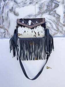 Nuevo Bolso de Piel Auténtica con Flecos, Bolso Bandolera de Cuero Repujado a Mano, Estilo Bohemio Gitano, Hecho a Mano, Multiusos - Product Image 5