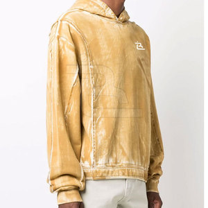 เสื้อฮู้ดดี้แบบย้อมสีเอซิดสั่งทำขายส่งสำหรับผู้ใหญ่ คุณภาพสูง สไตล์สตรีทแวร์ เสื้อฮู้ดดี้ผู้ชายแบบย้อมสีเอซิด - Product Image 2