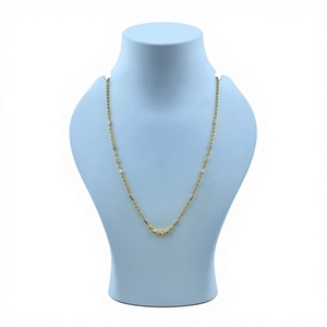 Exquisita Cadena de Oro Sólido de 22K en Dos Tonos con Cuentas Decorativas, Cadena de Oro Amarillo 916 con Sello BIS, Joyería Corporal Unisex - Product Image 1