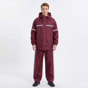 Ensemble de combinaison de pluie gris anthracite coupe-vent et imperméable, avec coutures scellées, robuste, à capuche, toutes saisons, pour moto et travail extérieur - Product Image 2