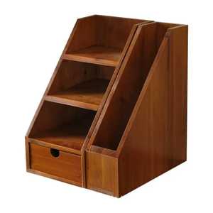 <b>Set</b> of Rectangular Wooden Storage Boxes with Cutout Handles Natural Finish Durable Interlocking Joints Organizer for Home Office - Product Image 3