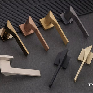 Juego de manija de puerta interior moderna y sencilla de latón con cerradura de embutir, mecanismo silencioso de doble barra para dormitorio y herrajes de muebles - Product Image 1