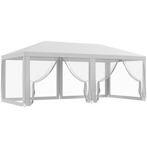 20FT X 10FT White Outdoor Party <b>Tent</b> Gazebo Wedding <b>Canopy</b> with Removable Mesh Sidewalls Double Layers PVC & Polyester Fabric - Product Image 1