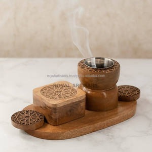 Premium Wooden & Resin Bakhoor Burner Tray – Madkhan Type <b>Incense</b> <b>Holder</b> for Palo Santo & Home Aromatherapy - Product Image 6