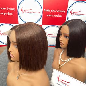 Produit phare : Perruque vietnamienne lisse en cheveux humains, super double drawn, coupe bob, précommande - Product Image 3