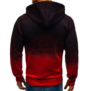 Sweat à capuche zippé dégradé pour homme, coupe classique, décontracté, en polyester tricoté à manches longues, idéal pour l'automne - Product Image 2