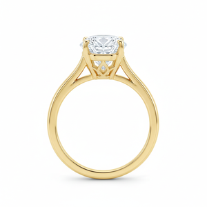 Bague solitaire moderne en or jaune 9 carats plaqué or, certifiée IGI, VS2, couleur E, diamant de laboratoire de 1 carat, taille ovale, sertissage à griffes, pour femme ANIVA - Product Image 2