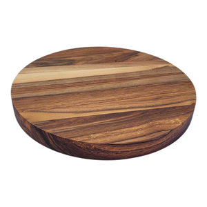 Plateau de service rond en bois de noyer massif, fait main, plat en noyer naturel, décoration de table rustique - Product Image 6
