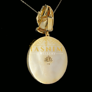 Colgante de Plata de Ley Chapado en Oro Amarillo de 10K con Moissanita VVS Personalizada, Certificada por GIA, Estilo Hip Hop, con la inscripción 'Dios es Primero', Fino - Product Image 4