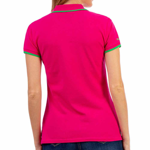 Polo para Mujer Personalizado de Manga Corta, Color Rosa Intenso, Estilo Pique, Top Ventas de Verano, Casual, Corte Ajustado, Cuello con Ribete, Ropa de Trabajo - Product Image 2