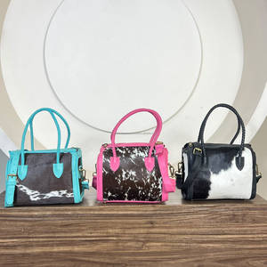 Bolso de Hombro Cruzado Unisex de Cuero Genuino de Piel de Vacuno Estilo Western, Mediano, con Asa Trenzada Rosa de Moda, para Viajes de Noche - Product Image 3