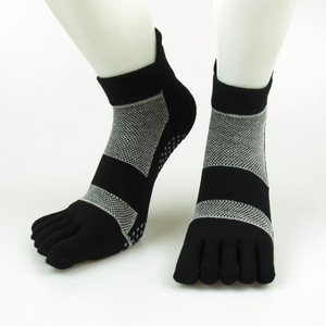 Yoga Toe <b>Socks</b> with Non Slip <b>Grips</b> Low Cut Five Finger Cotton <b>Socks</b> Breathable Anti Skid Sport Hosiery for Pilates and Gym Work - Product Image 2
