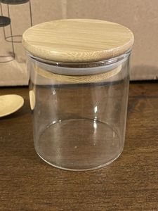 Récipient de rangement en verre transparent avec couvercle en bois pour aliments : riz, pâtes, céréales, haricots, graines, collations, fournitures de pâtisserie - Product Image 4
