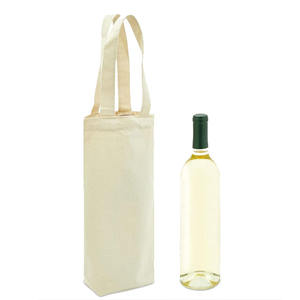 Bolsa de Lona 100% Algodón para una Sola Botella de Vino, Fabricación Personalizada, Reutilizable, Tejido Resistente - Product Image 1