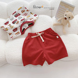 T-shirts en toile décontractés d'été de haute qualité à manches courtes, imprimés voiture, pour tout-petits garçons, ensembles en coton pour la maison - Product Image 4