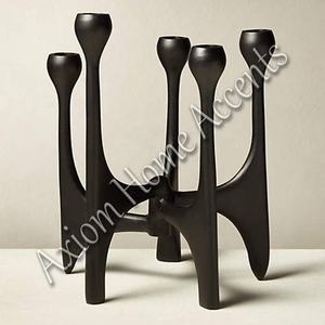 Hecho a mano Boho Chic Aluminio Mármol Axioma Inicio Acentos Artesanal Taper Candelero Tamaños personalizados para mesa de comedor - Product Image 6