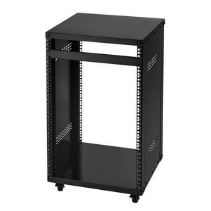 Armadio Server Open Frame 16U con Ruote Bloccabili, Capacità Massima 200 Libbre, Supporti e Carrelli TV per Studio di Registrazione Domestico Speciale V - Product Image 1