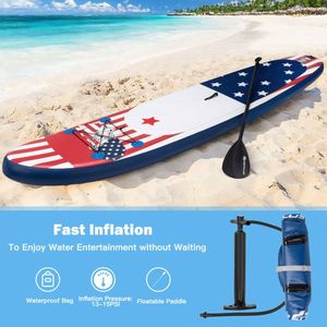 Aufblasbares Stand-up-Paddleboard 11 Fuß mit 3 Finnen, Thruster Drop-Stitch Surf SUP - Product Image 4