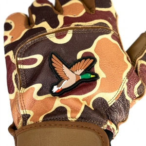 Baseball Batting Gloves Leather Full Finger Pitcher Right-Handed Camouflage <b>Duck</b> Design Non-Slip <b>Hook</b> Loop Closure Outdoor Use - Product Image 6
