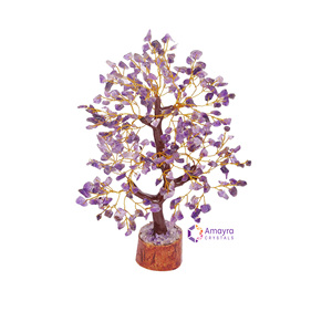 Agate Améthyste Pierre Précieuse 300 Perles Base en Bois Fait Main Thème Mascotte Décoration Arbre Pot de Fleurs Pierres Naturelles Vente en Gros AMAYRA CRYSTALS - Product Image 1