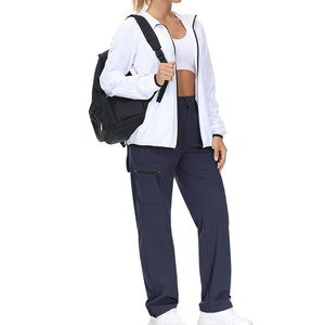 Pantalon cargo pour femmes en toile, coupe régulière, confortable, surdimensionné, style streetwear, multi-poches, respirant, hiver, vente en gros - Product Image 2