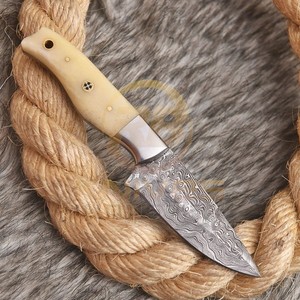 Custom Handmade <b>Bone</b> <b>Handle</b> Fixed Blade Hunting <b>Knife</b> | Damascus Steel Outdoor Survival <b>Knife</b> with Sheath - Product Image 2
