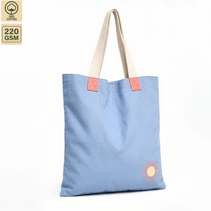 Bolsa de Compras Reutilizable de Lona de Algodón Teñido de 220 GSM con Impresión Personalizada, 36x40x4 cm, Fabricante al por Mayor OEM ODM - Product Image 1