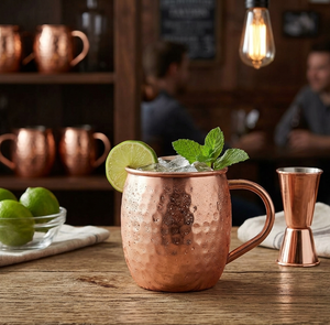 Wholesale Handmade Copper Plated Moscow Mule Mug – Custom Logo Double Wall Insulated Cocktail <b>Cups</b>, Metal Beer Tumbler with Hand - Product Image 1
