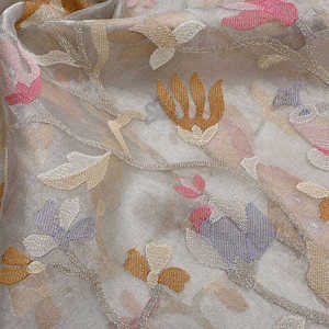 Tela de Chifón Bordada Malty Dobby, 100% Poliéster, Transpirable, Ecológica, de Peso Medio, para Bodas, Color Personalizado - Product Image 3
