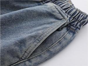 Pantalones Cortos de Mezclilla Desgastados para Hombre, Corte Recto, Rotos, Lavados, de Algodón, Casuales, de Verano, Cintura Media, con Cordón, Negros y Azules - Product Image 4